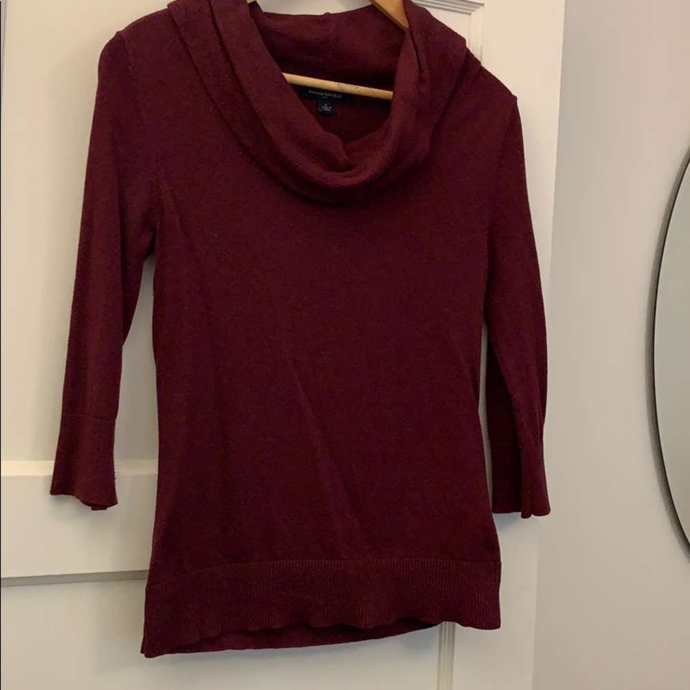 Burgundy cowl neck sweater